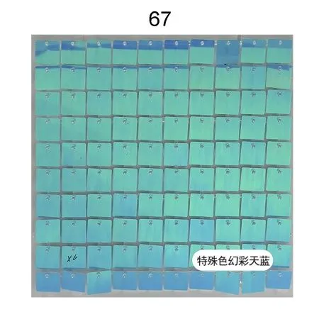 Панель с пайетками 30см х 30 см прозрачная основа цвет голографический небесно-голубой 67