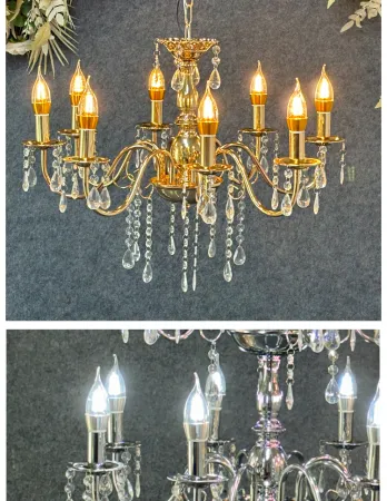 люстра металл на 8 рожков серебро 45 см