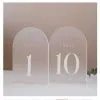 номерки на столы комплект 1-10 прозрачные с белым 17,8*12,7 см