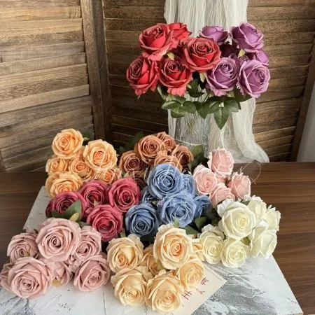 2 букета роз 7 голов красный