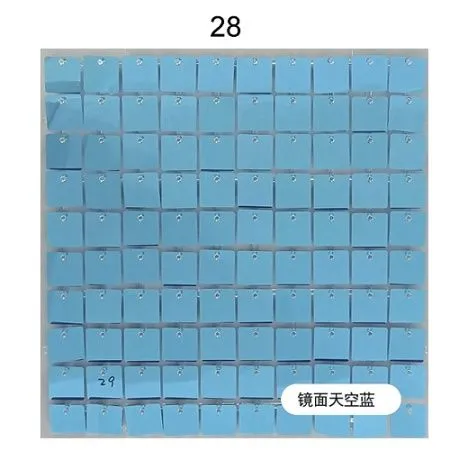 Панель с пайетками 30см х 30 см прозрачная основа цвет зеркально небесно-голубой 28