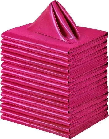 комплект из 20 атласных салфеток  фуксия