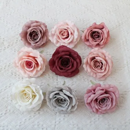 пачка 20 штук головы роз 10 см грязно-розовый