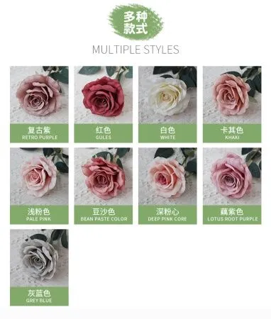 пачка 20 штук головы роз 10 см грязно-розовый