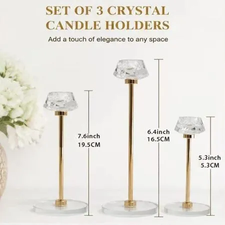 набор из 3-х подсвечников кристалл