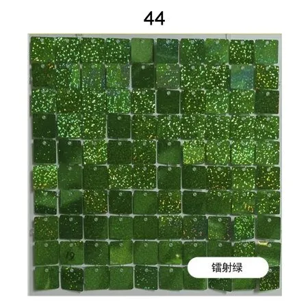 Панель с пайетками 30см х 30 см прозрачная основа цвет лазерный зеленый 44