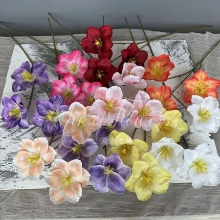 раскрытый тюльпан 3 на ветке белый