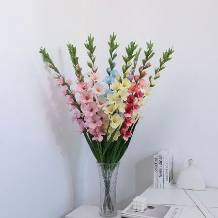 гладиолус опт 10 штук ткань голубой