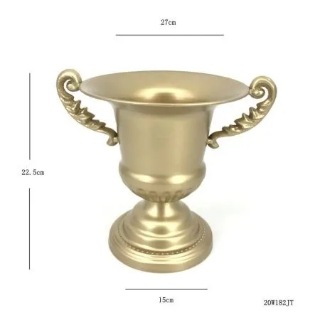 античный вазон 21 см золото