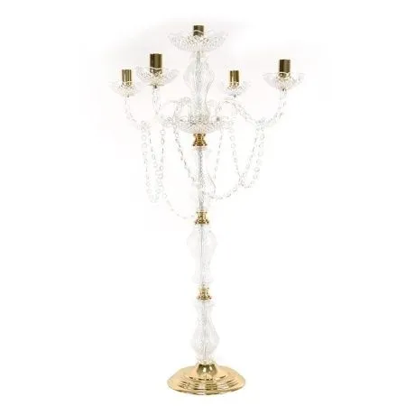 акриловый подсвечник 5 голов 10 штук золото