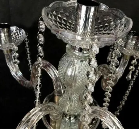 акриловый подсвечник 5 голов 10 штук серебро