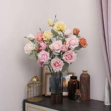 ветка розы опт 10 штук оранжевая