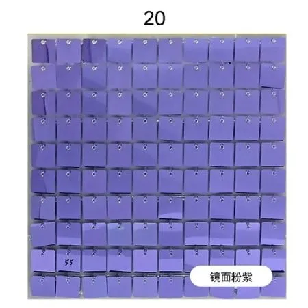 Панель с пайетками 30см х 30 см прозрачная основа цвет зеркально светло-фиолетовый 20
