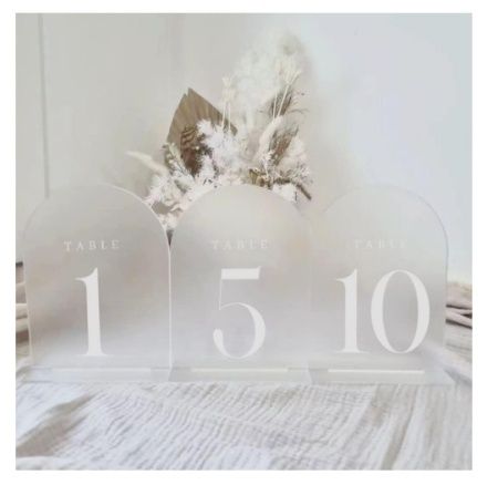 номерки на столы комплект 1-10 прозрачные с белым 17,8*12,7 см