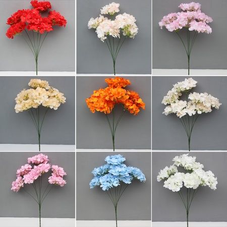 букет гортензий ткань 7 голов айвори