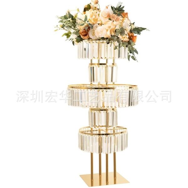 ярусная стойка 5 ярусов 110 см золото кв. дно