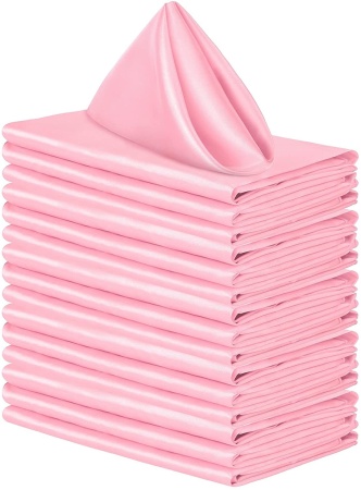 комплект из 20 атласных салфеток  розовый
