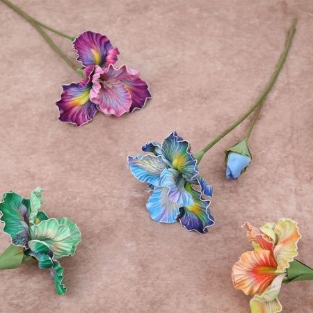 ирисы опт 10 штук силикон зеленые