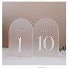 номерки на столы комплект 1-10 прозрачные с белым 17,8*12,7 см