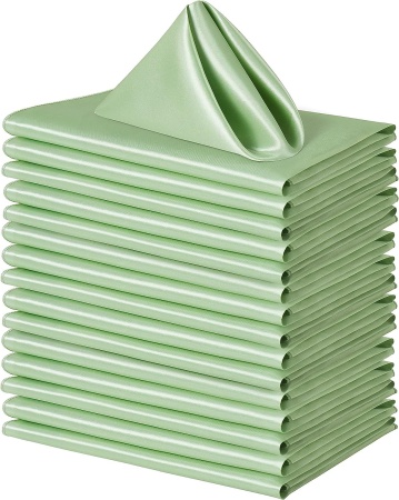 комплект из 20 атласных салфеток  светло-зеленый