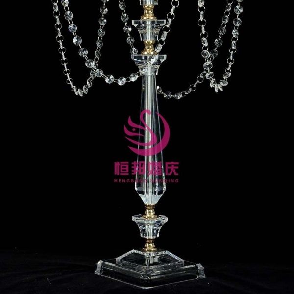 акриловый подсвечник 5 голов классический 10 штук золото