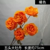 пион 5 голов на ветке оранжевый