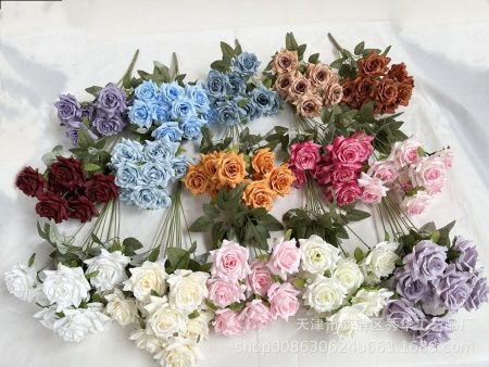 букет мини-роз 9 голов 8 см шампань