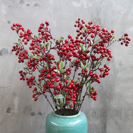 ветка красных ягод опт 10 штук ветка красных ягод опт 10 штук