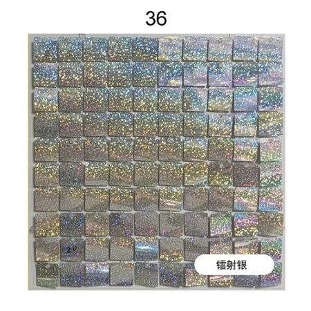 Панель с пайетками 30см х 30 см прозрачная основа цвет лазерное серебро 36
