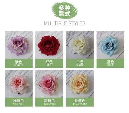 пачка 50 штук головы роз светло-розовый