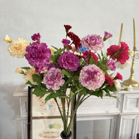 ветка хризантемы 5 штук белая