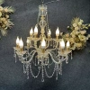 люстра классическая акриловая золото 8+4 рожка