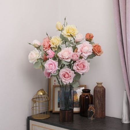 ветка розы опт 10 штук оранжевая