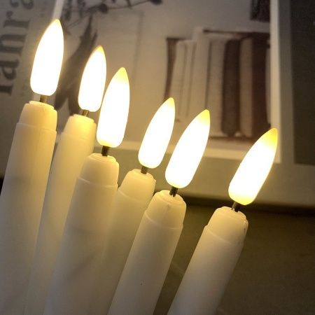набор 10 свечей на батарейках как настоящие